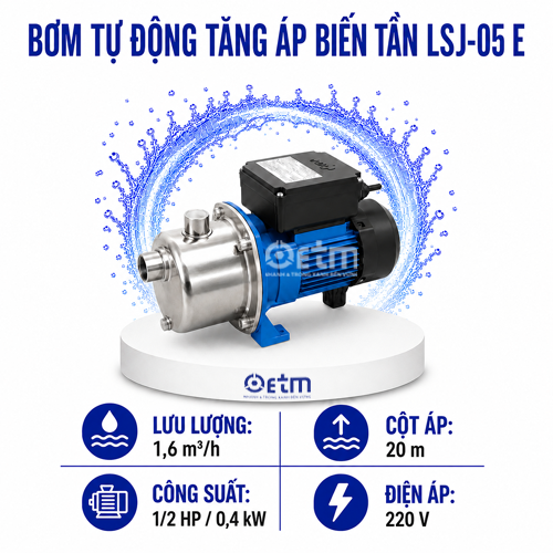 BƠM TỰ ĐỘNG TĂNG ÁP BIẾN TẦN LSJ-05 E